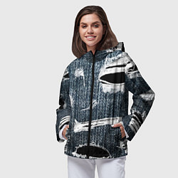 Ветровка с капюшоном женская Джинсовое рваньё Fashion trend, цвет: 3D-черный — фото 2