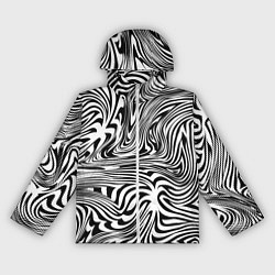 Ветровка с капюшоном женская Сумасшедшая зебра Абстрактный узор с извилистыми л, цвет: 3D-белый