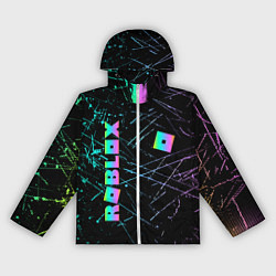 Ветровка с капюшоном женская ROBLOX неоновый логотип, цвет: 3D-белый