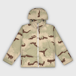 Ветровка с капюшоном женская Камуфляж American 3Color Desert PE, цвет: 3D-белый