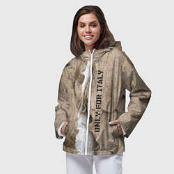 Ветровка с капюшоном женская Только для Италии Мешковина Рваньё Only for Italy, цвет: 3D-белый — фото 2