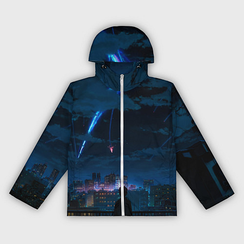 Женская ветровка Мальчик смотрит в небо / 3D-Белый – фото 1