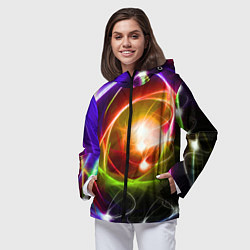 Ветровка с капюшоном женская Галактическое звёздное пространство Galactic Star, цвет: 3D-черный — фото 2