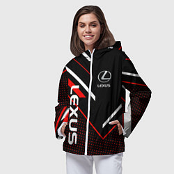 Ветровка с капюшоном женская LEXUS ЛЕКСУС СОВРЕМЕННЫЙ, цвет: 3D-белый — фото 2