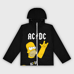 Ветровка с капюшоном женская AC DC ГОМЕР СИМПСОН SIMPSONS, цвет: 3D-белый