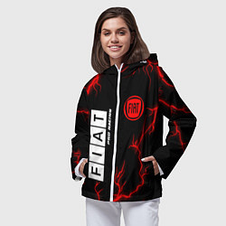 Ветровка с капюшоном женская ФИАТ Pro Racing Молнии, цвет: 3D-белый — фото 2