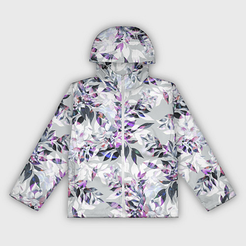 Женская ветровка Цветы Серый Букет / 3D-Белый – фото 1