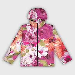 Ветровка с капюшоном женская Красочный цветочный паттерн Лето Fashion trend 202, цвет: 3D-черный