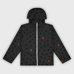 Ветровка с капюшоном женская Love Death and Robots black pattern, цвет: 3D-белый