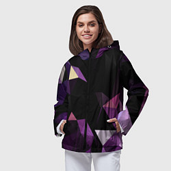 Ветровка с капюшоном женская Полигональная магия, цвет: 3D-черный — фото 2