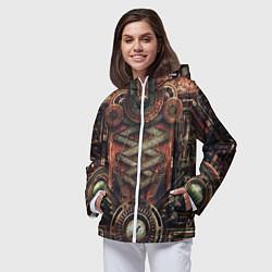 Ветровка с капюшоном женская Mechanical device in Steampunk Retro style, цвет: 3D-белый — фото 2