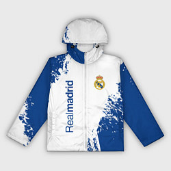 Ветровка с капюшоном женская Реал Мадрид краска, цвет: 3D-белый
