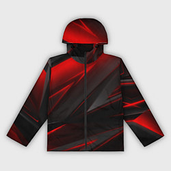 Ветровка с капюшоном женская Red and Black Geometry, цвет: 3D-черный