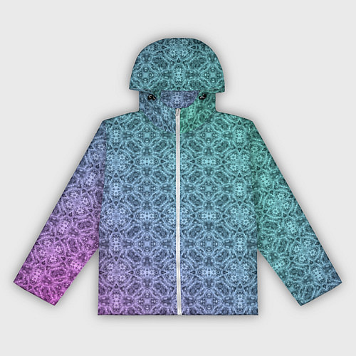 Женская ветровка Кружевной узор на розово-бирюзовом градиенте / 3D-Белый – фото 1