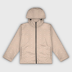 Ветровка с капюшоном женская Бежевый монохромный орнамент, цвет: 3D-черный