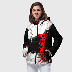 Ветровка с капюшоном женская БЕРСЕРК : Спортивная форма - Клеймо жертвы, цвет: 3D-черный — фото 2