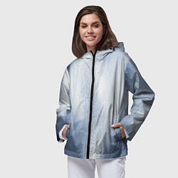 Ветровка с капюшоном женская Абстрактный пепел - Серый, цвет: 3D-черный — фото 2