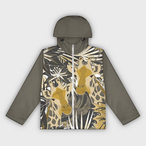 Женская ветровка Жирафы в тропиках / 3D-Белый – фото 1