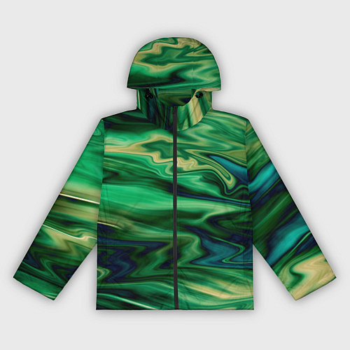Женская ветровка Абстрактный узор в зеленых тонах / 3D-Черный – фото 1