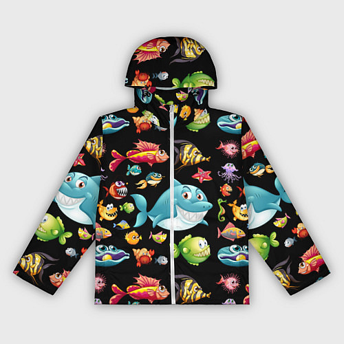 Женская ветровка Прикольная акула и другие жители океана / 3D-Белый – фото 1