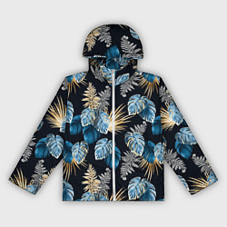 Ветровка с капюшоном женская Свет неоновых листьев, цвет: 3D-белый