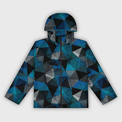 Ветровка с капюшоном женская Сине-черный геометрический, цвет: 3D-черный