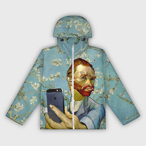 Женская ветровка Ван Гог Селфи - Арт Портрет / 3D-Белый – фото 1