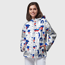 Ветровка с капюшоном женская Русский народ, цвет: 3D-белый — фото 2