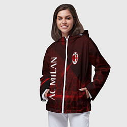 Ветровка с капюшоном женская Ac milan Соты, цвет: 3D-белый — фото 2
