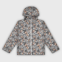 Ветровка с капюшоном женская Тигрово-леопардовый геометрический, цвет: 3D-белый