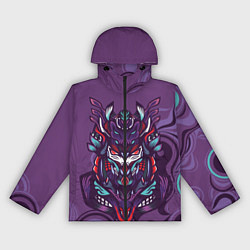 Ветровка с капюшоном женская Японский стиль- узорная маска, цвет: 3D-черный