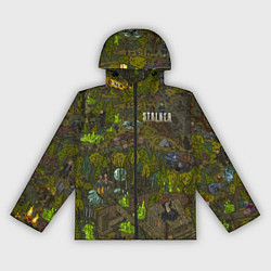 Ветровка с капюшоном женская STALKER Болото, цвет: 3D-черный