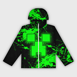 Ветровка с капюшоном женская Minecraft neon green, цвет: 3D-белый