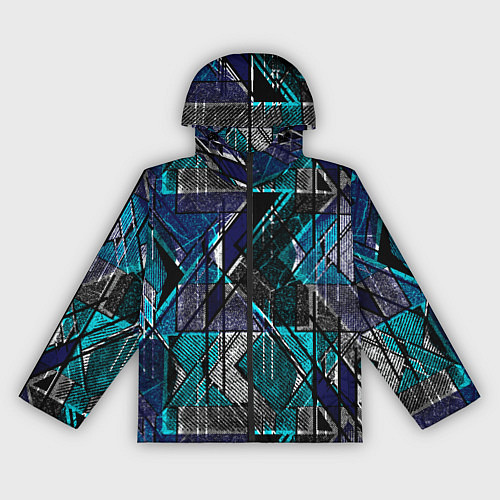 Женская ветровка Сине - черная гранжевая абстракция / 3D-Черный – фото 1