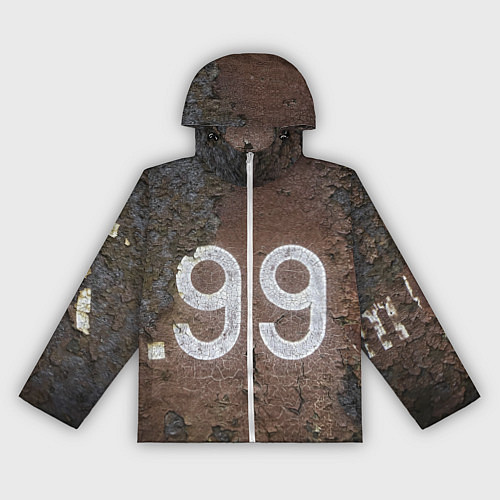 Женская ветровка Номер 99 на ржавом металле / 3D-Белый – фото 1