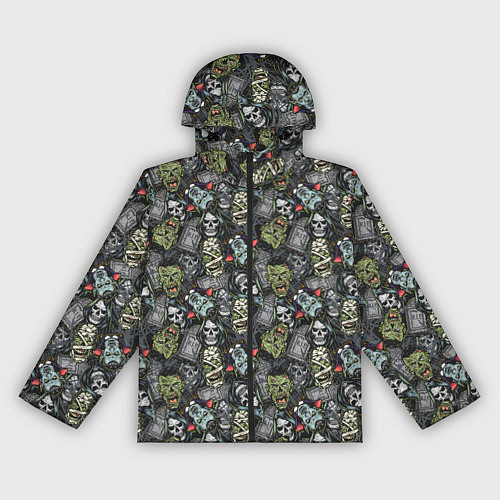 Женская ветровка Череп, зомби и вампир / 3D-Черный – фото 1