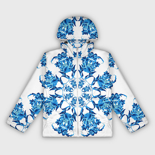 Женская ветровка Гжель синий цветок / 3D-Белый – фото 1