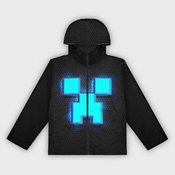 Ветровка с капюшоном женская Minecraft Creeper - neon, цвет: 3D-черный