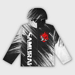 Ветровка с капюшоном женская Киберпанк - Потертости - Samurai, цвет: 3D-черный