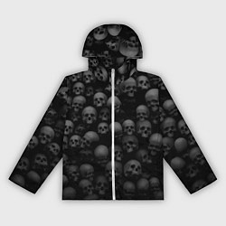 Ветровка с капюшоном женская Композиция из черепов - Dark, цвет: 3D-белый