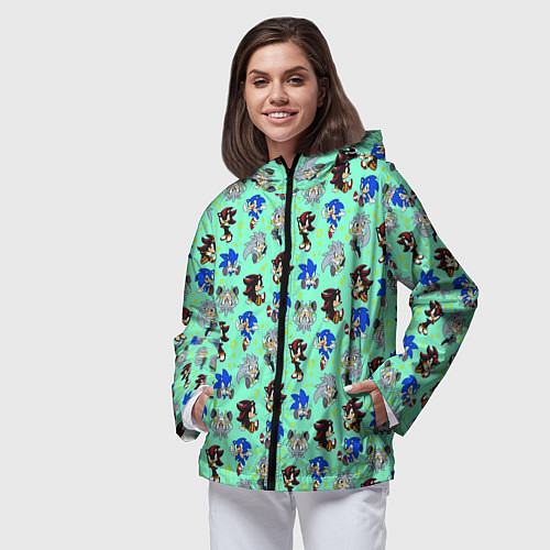 Женская ветровка Ежик Соник и его друзья / 3D-Черный – фото 3