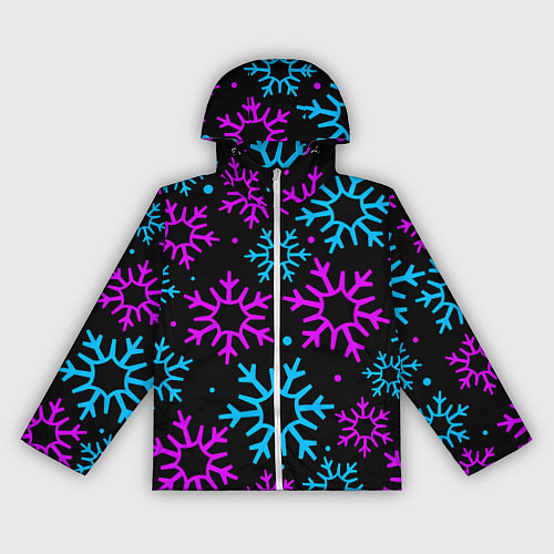 Женская ветровка Неоновые снежинки / 3D-Белый – фото 1