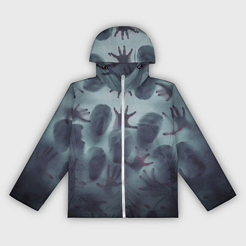 Женская ветровка Scary faces trying to get out / 3D-Белый – фото 1