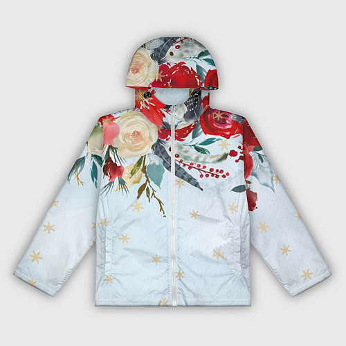 Женская ветровка Новогодний букет из роз / 3D-Белый – фото 1