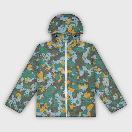 Женская ветровка Цифровой камуфляж - зелено-голубой / 3D-Белый – фото 1