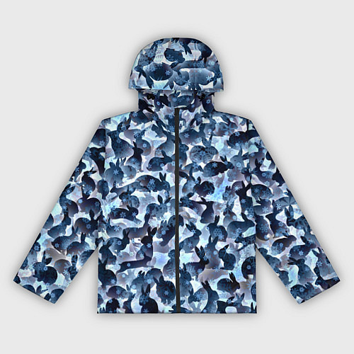 Женская ветровка Новогдние кролики / 3D-Черный – фото 1