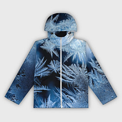Ветровка с капюшоном женская Морозный узор на стекле, цвет: 3D-белый