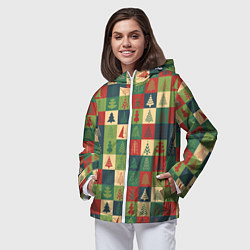 Ветровка с капюшоном женская Здравствуй ёлка Новый год, цвет: 3D-белый — фото 2