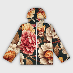 Ветровка с капюшоном женская Цветы в стиле рококо, цвет: 3D-белый
