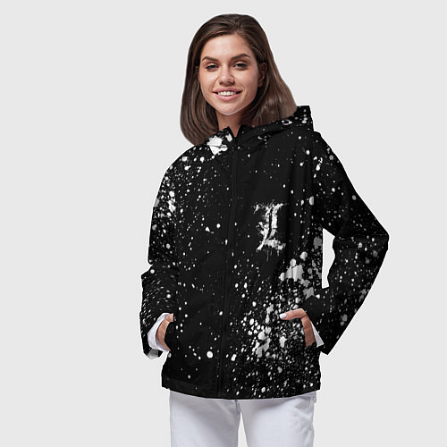 Женская ветровка Тетрадь смерти брызги / 3D-Черный – фото 3